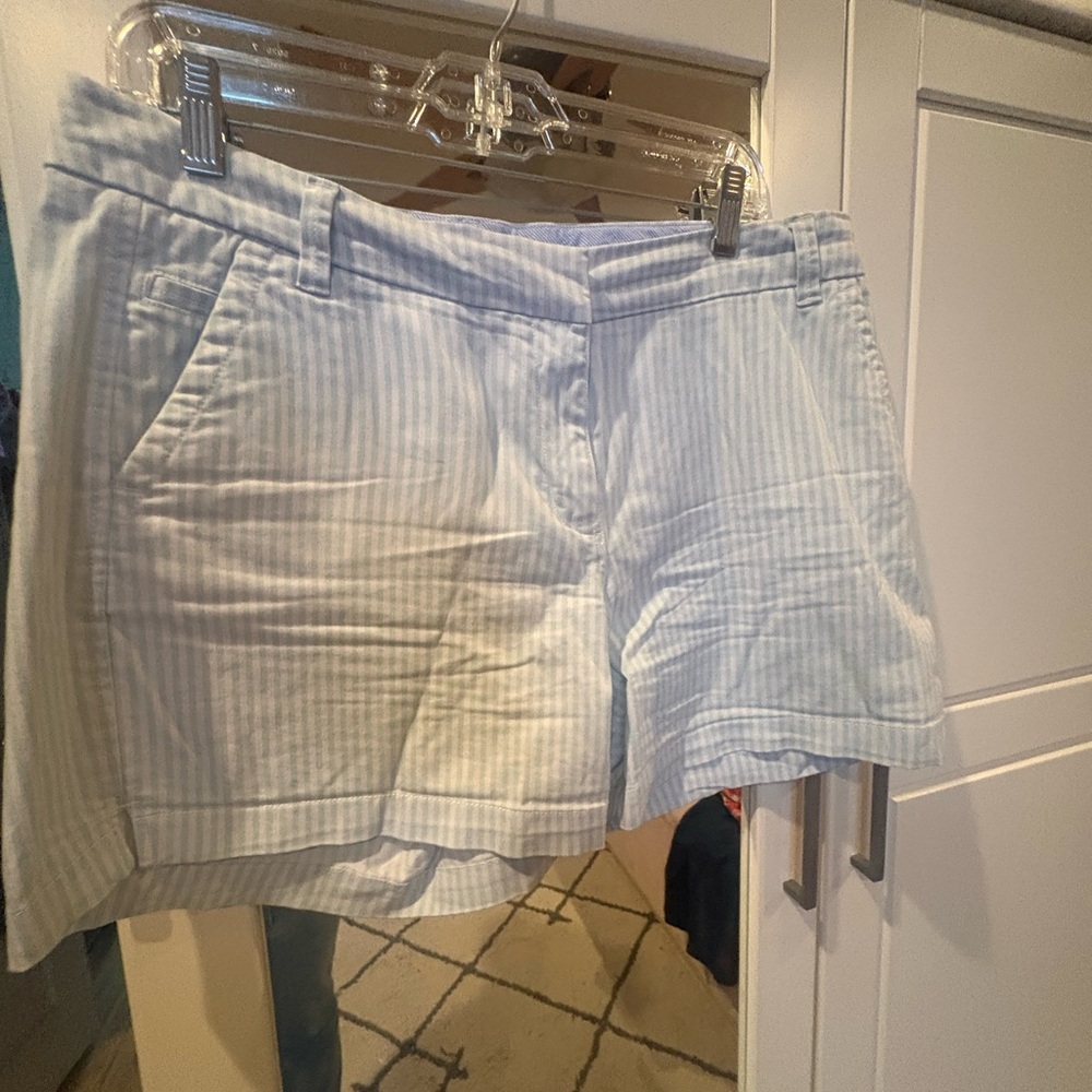 Crown & Ivy Light Blue Pinstripe Women's Shorts